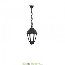 Уличный подвесной светильник Fumagalli Sichem/Saba черный, прозрачный 1xE27 LED-FIL с лампой 800Lm, 2700К