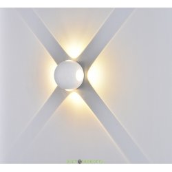 Настенный светодиодный светильник 4стороны Белый 4Вт 3000К WH-WW тёплый белый